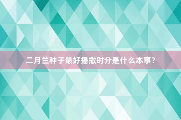 二月兰种子最好播撒时分是什么本事？